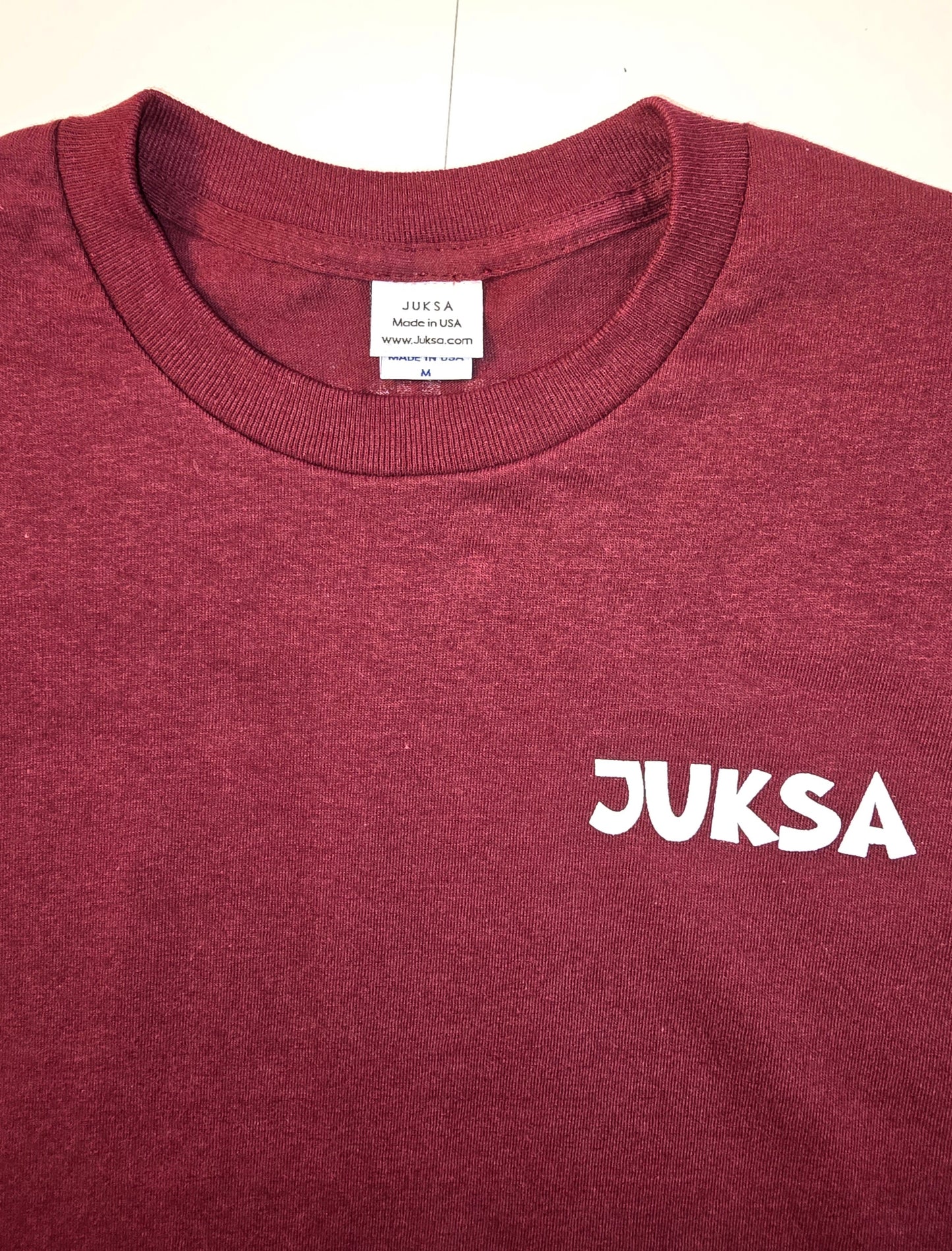 Ray Short Sleeve T-Shirt - Juksa - Red Wine/White