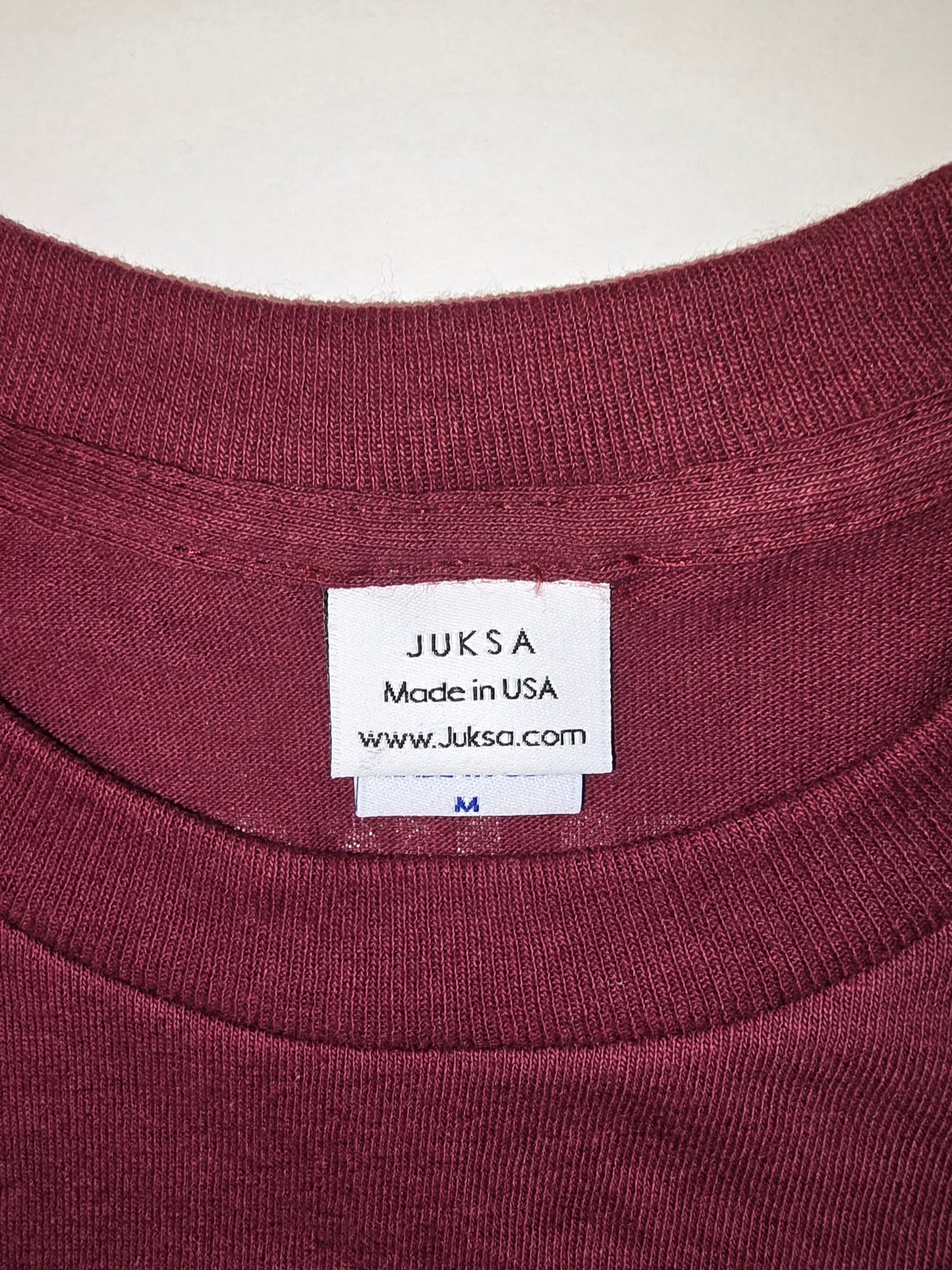 Ray Short Sleeve T-Shirt - Juksa - Red Wine/White